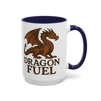 Dragon Fuel Coffee Mug - 11/15oz, Fantasy Gift for Gamers, Unique Dragon Lover's Cup, Dungeons & Dragons Drinkware, Gift for Wizards