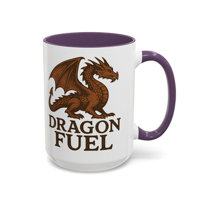 Dragon Fuel Coffee Mug - 11/15oz, Fantasy Gift for Gamers, Unique Dragon Lover's Cup, Dungeons & Dragons Drinkware, Gift for Wizards