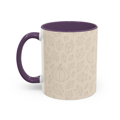 Autumn Leaves Accent Coffee Mug | Fall Decor, Pumpkin Lovers Gift, Cozy Mornings, Seasonal Kitchenware, Ideal for Thanksgiving