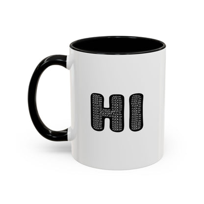 Explicit 'HI' Design, Modern Mug for Tea Lovers, Gift Idea for Friends, Unique Office Decor, Home Kitchen Accessory
