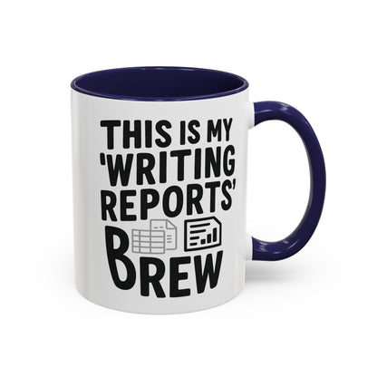 Writing Reports Accent Coffee Mug – Funny Office Gift, Work From Home, Police, Coffee Lover Humor