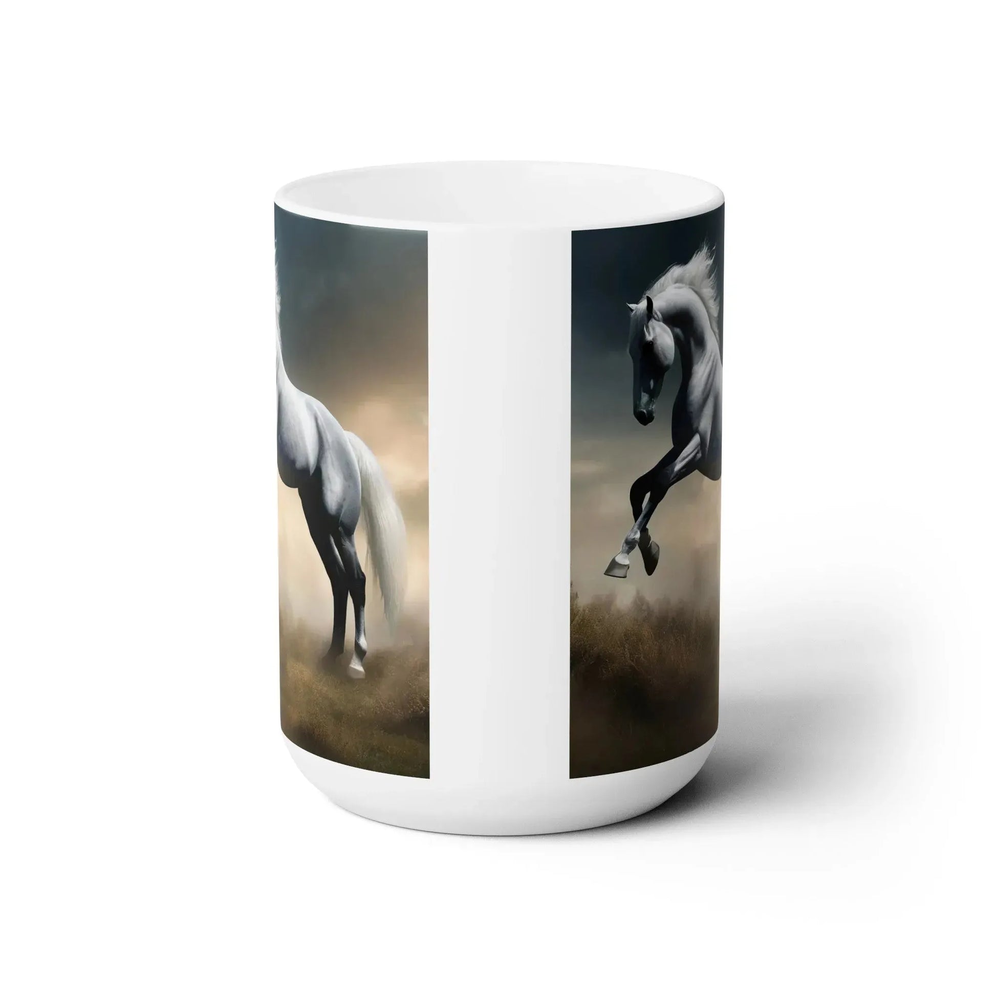 Ceramic Mug 15oz with White Horse - Mug World