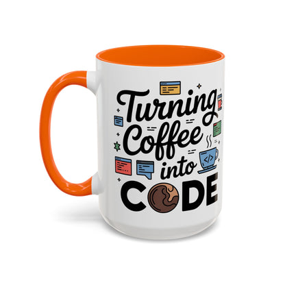 Turning Coffee into Code Mug, Programmer Gift, Coffee Lovers Cup, Tech Humor, Office Decor, Geeky Coffee Mug