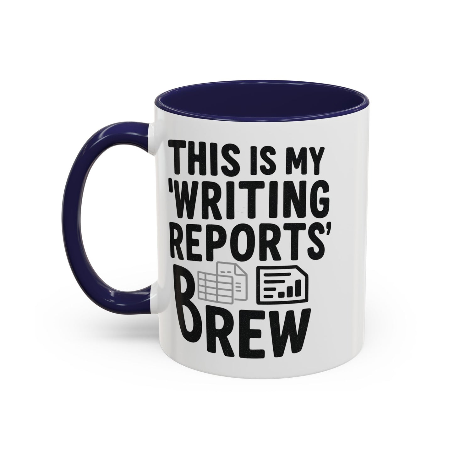 Writing Reports Accent Coffee Mug – Funny Office Gift, Work From Home, Police, Coffee Lover Humor