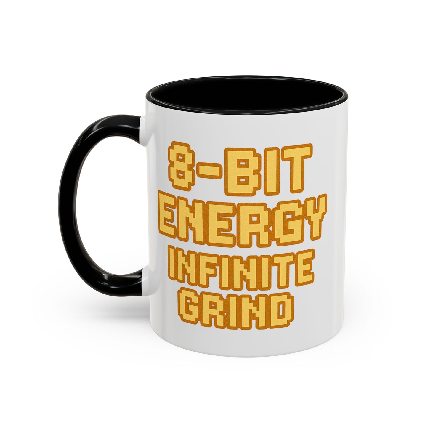 8-Bit Energy Infinite Grind, Cool Gaming Gift, Retro Video Game Cup, Perfect for Gamers, Fun Office Mug