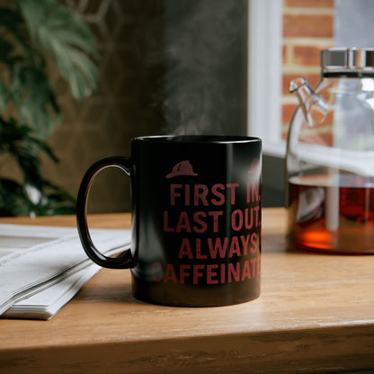 First In Last Out Firefighter Mug - Coffee Lover Gift