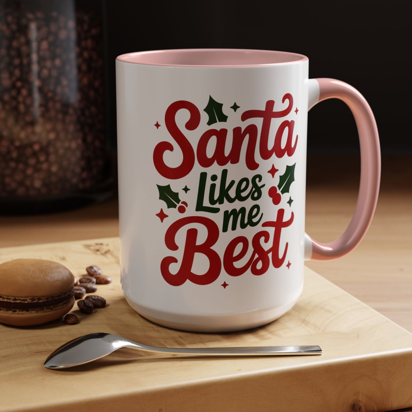 Santa Likes Me Best, Winter Decor, Gift for Coffee Lovers, Unique Present