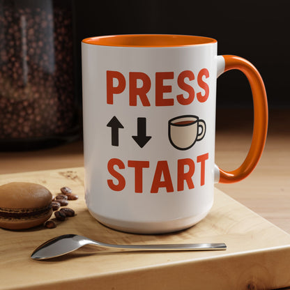 Press Start Retro Gamer Design, Fun Gifts for Gamers, Office Essentials, Tea Lovers, Unique Home Decor