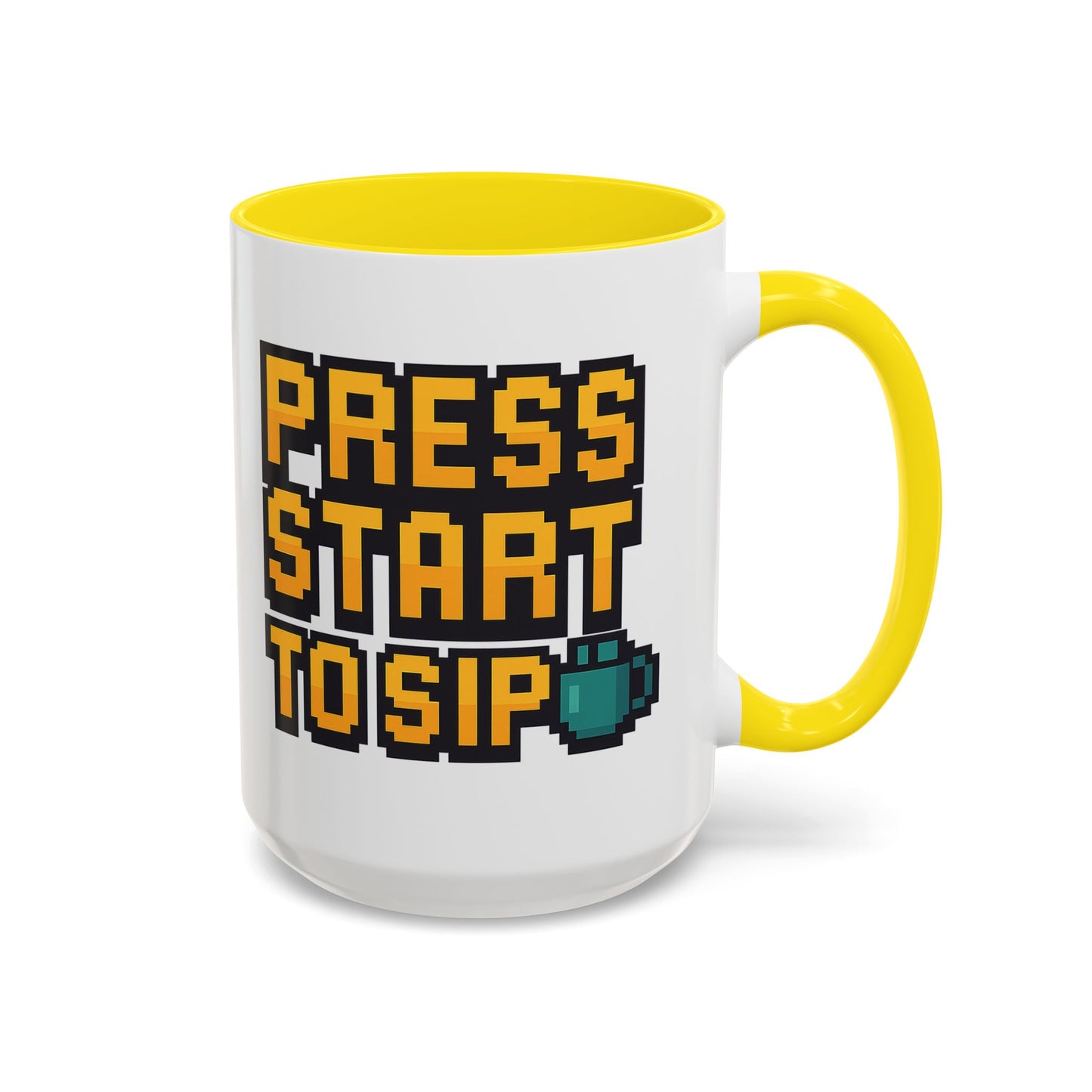 Gamer Coffee Mug, Press Start To Sip, Video Game Gift, Fun Kitchenware, Gaming Decor, Retro Style Mug