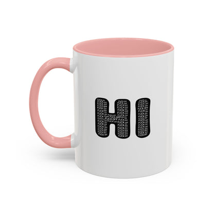Explicit 'HI' Design, Modern Mug for Tea Lovers, Gift Idea for Friends, Unique Office Decor, Home Kitchen Accessory