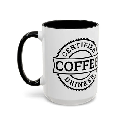 Certified coffee drinker 11oz two-tone ceramic mug - Unique gift for coffee lovers - Mug World