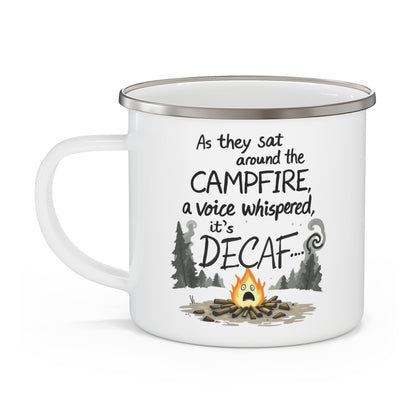 Cute Campfire Scary Story Enamel Mug, Perfect for Outdoor Enthusiasts, Gift for Campers
