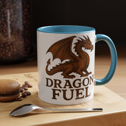 Dragon Fuel Coffee Mug - 11/15oz, Fantasy Gift for Gamers, Unique Dragon Lover's Cup, Dungeons & Dragons Drinkware, Gift for Wizards