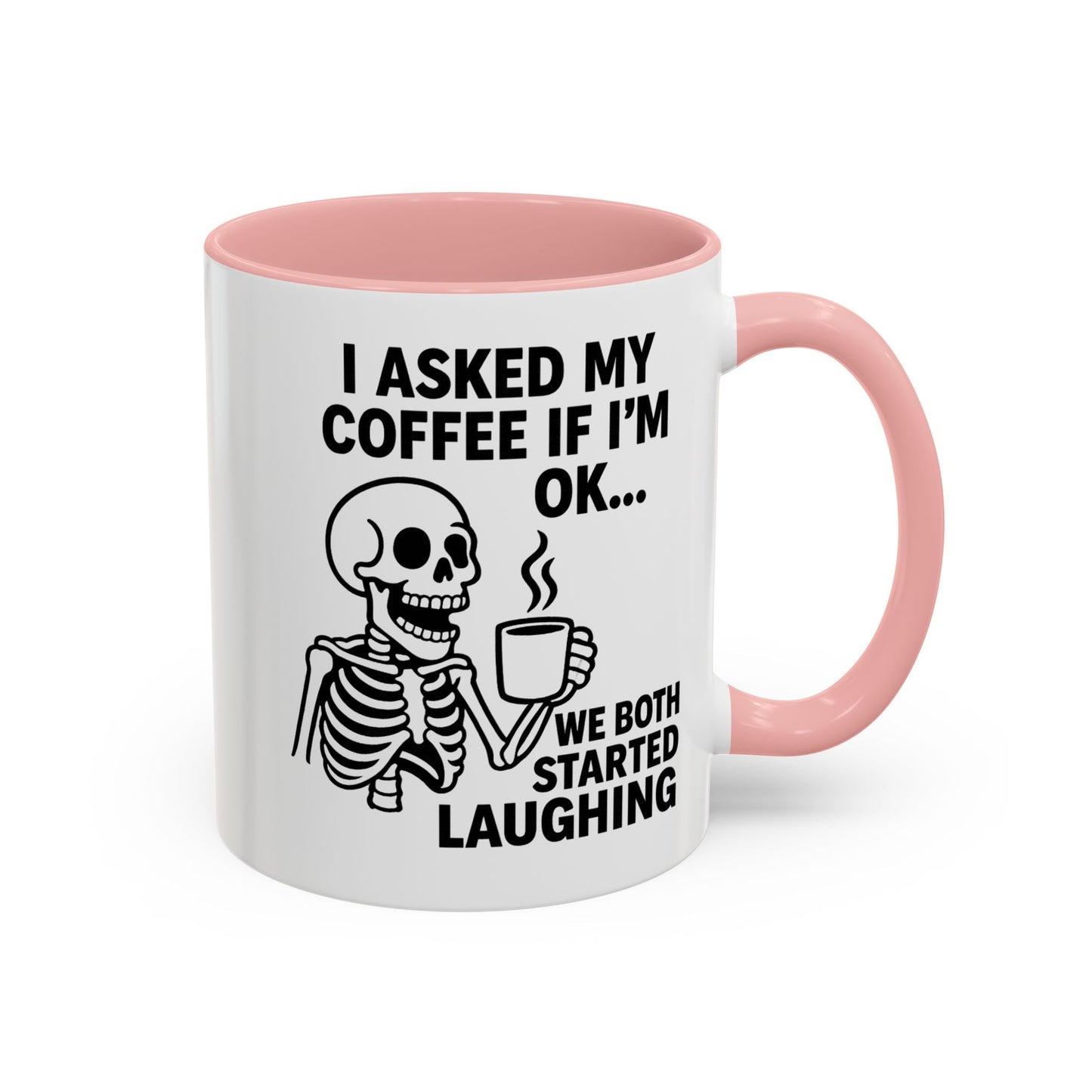 Funny Skeleton Coffee Mug, Halloween Gift, Cute Skeleton Amor, Office Mug, Day of the Dead Coffee Cup