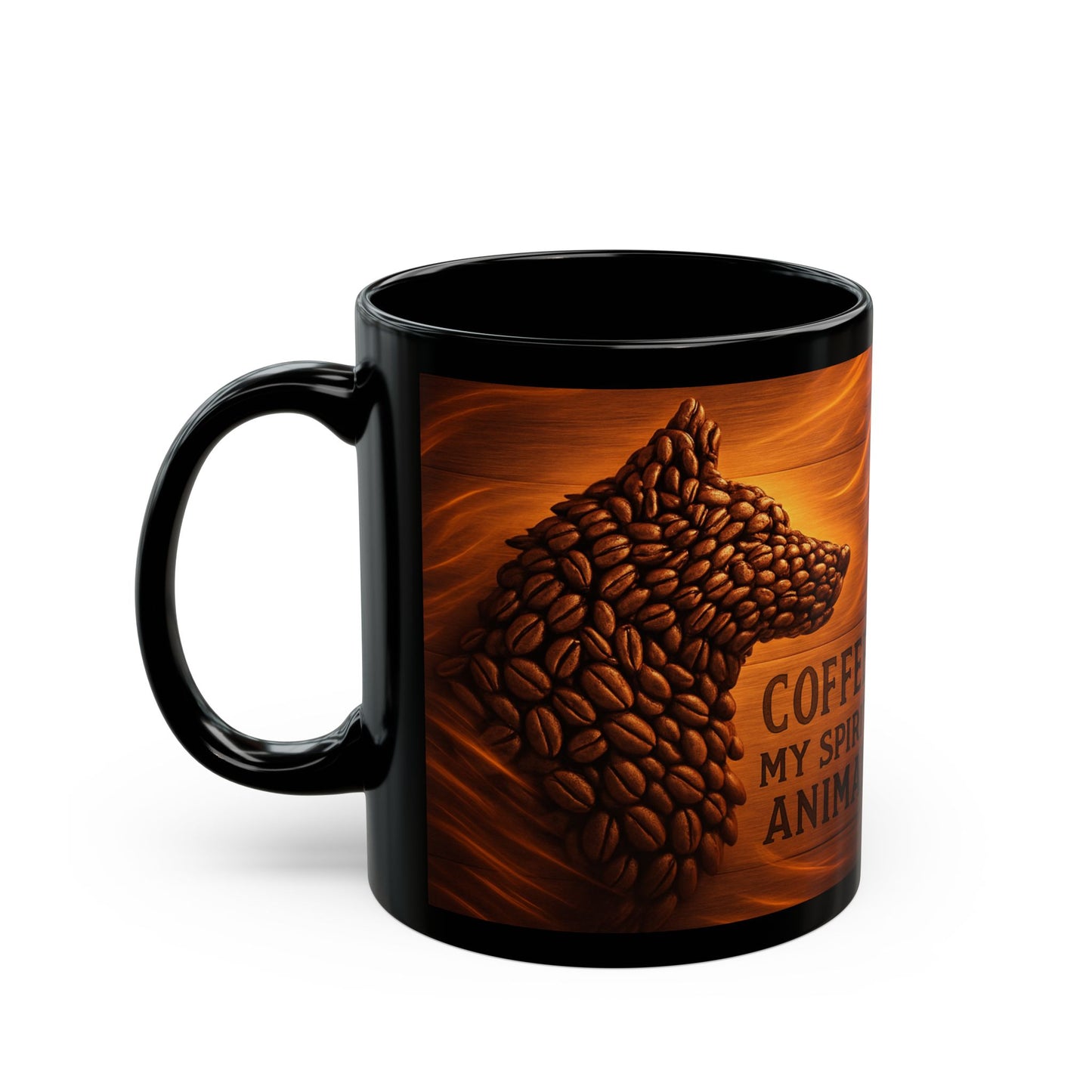 Coffee Is My Spirit Animal Mug, Black Coffee Cup for Animal Lovers