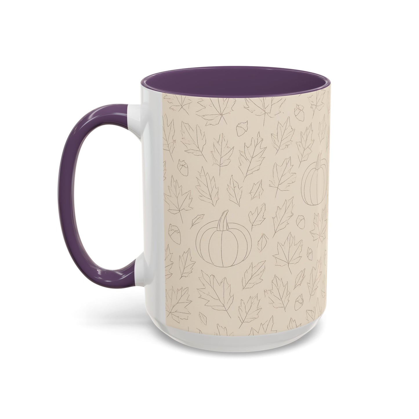 Autumn Leaves Accent Coffee Mug | Fall Decor, Pumpkin Lovers Gift, Cozy Mornings, Seasonal Kitchenware, Ideal for Thanksgiving
