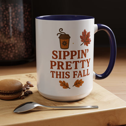 Sippin’ pretty this fall - Accent Coffee Mug (11, 15oz)
