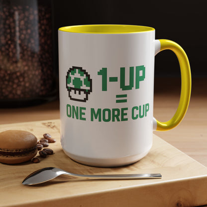Retro Gaming Coffee Mug, 1-Up Mushroom Cup, Perfect Gift for Gamers, Funny Office Mug, Video Game Lover, Unique Birthday Present
