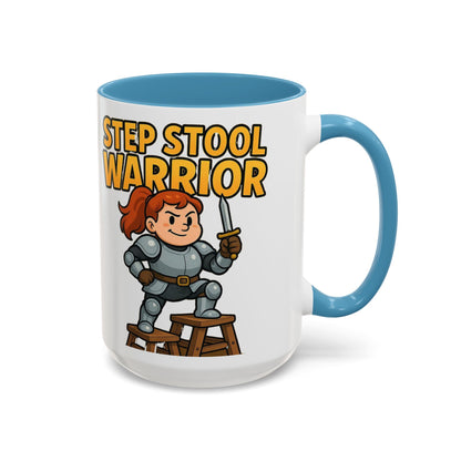 Step Stool Warrior Coffee Mug - Fun Gift for Kids, Unique Kitchenware, Playful Drinkware, Parenting Humor, Kids' Motivation