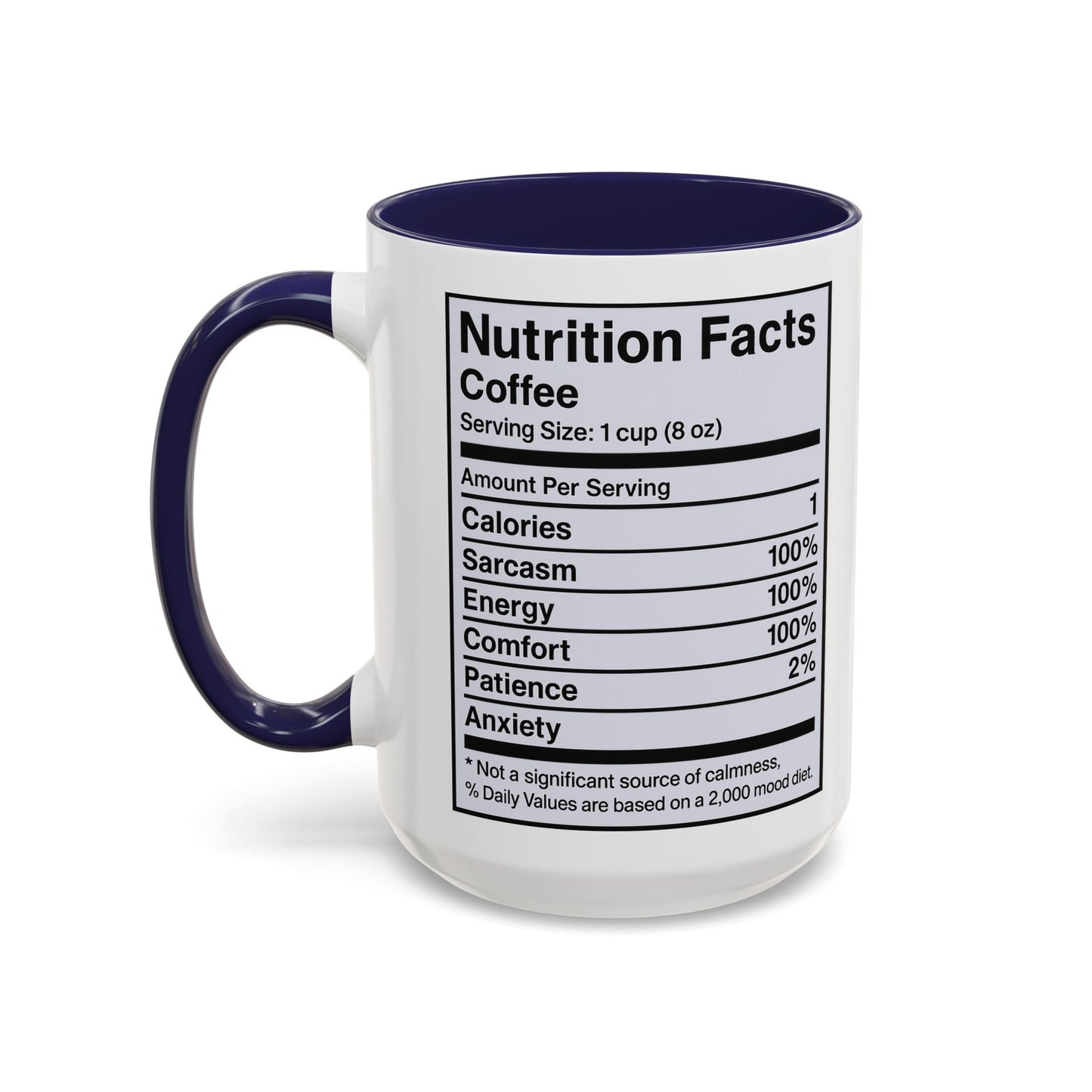 Humorous Coffee Nutrition Facts Mug, Funny Gift for Coffee Lovers