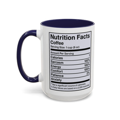 Humorous Coffee Nutrition Facts Mug, Funny Gift for Coffee Lovers