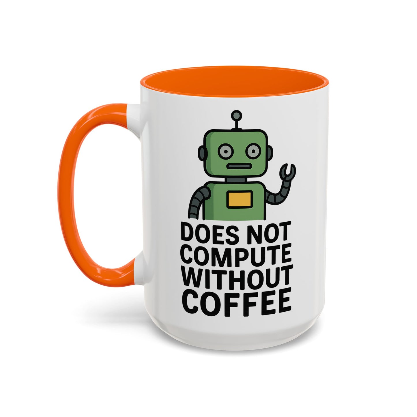 Funny Robot Coffee Mug | Does Not Compute Without Coffee | Gift for Tech Lovers, Office Humor, Geeky Kitchen Decor