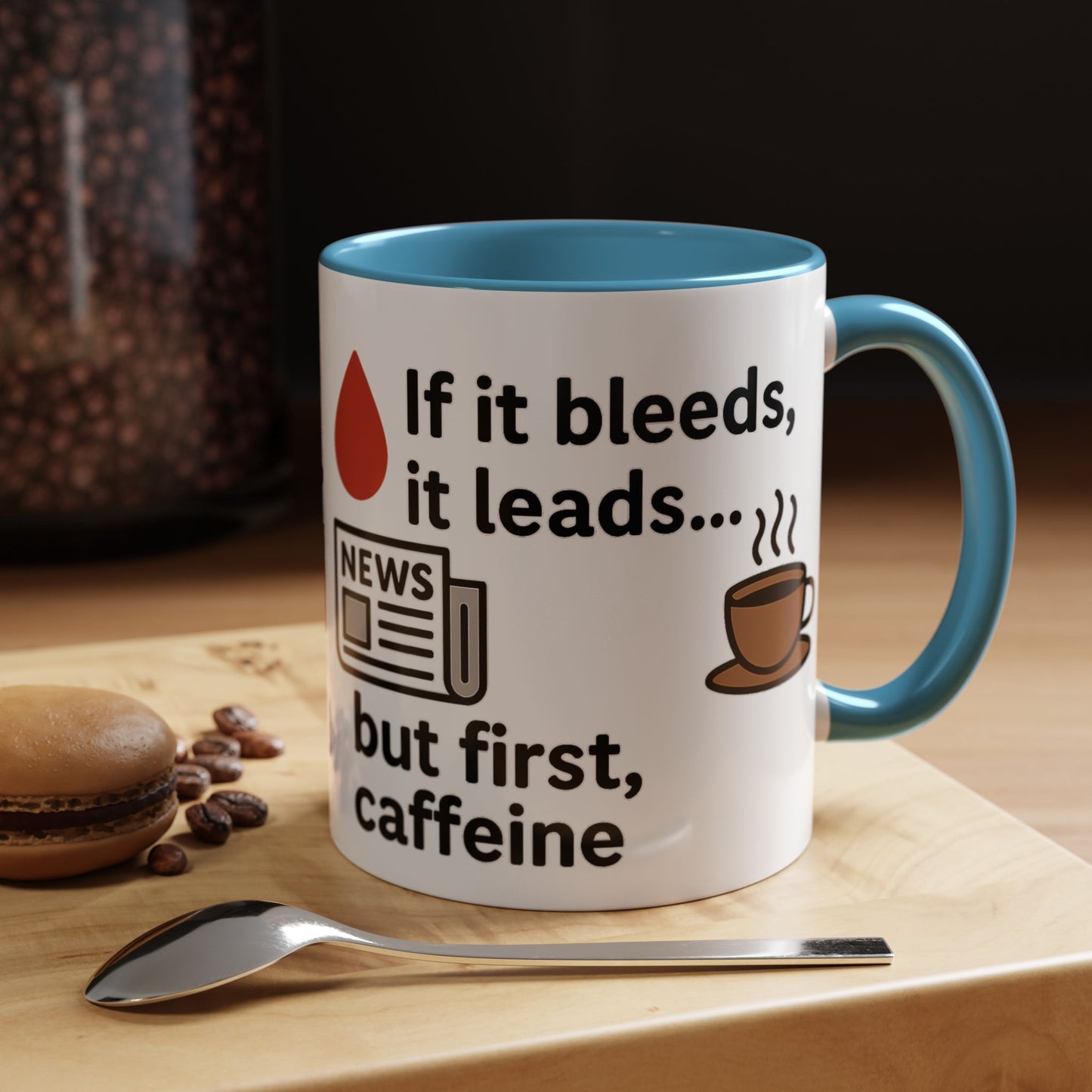 If it Bleeds it Leads Gift for Journalists, Writers, News Lovers, Unique Mug for Work or Home