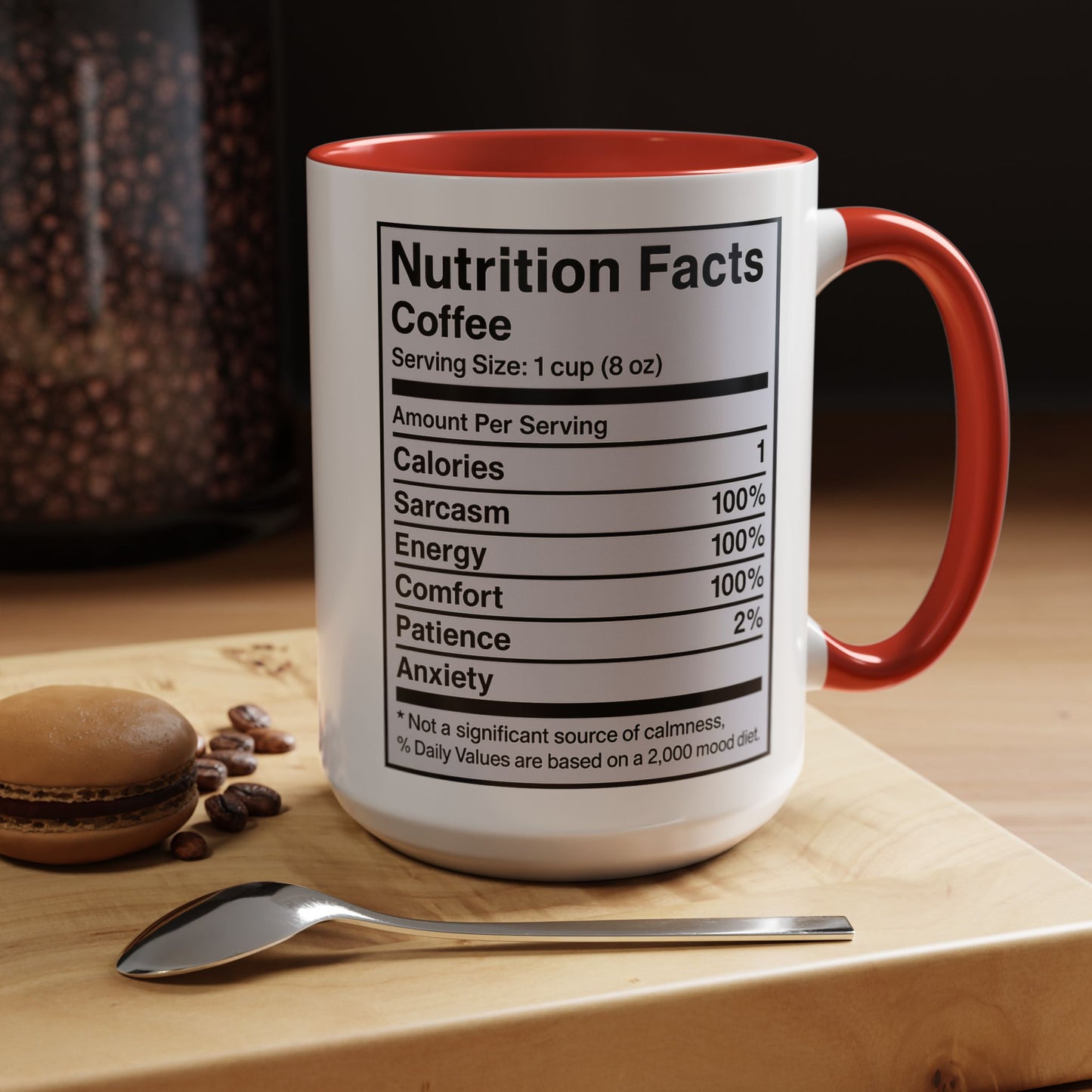 Humorous Coffee Nutrition Facts Mug, Funny Gift for Coffee Lovers