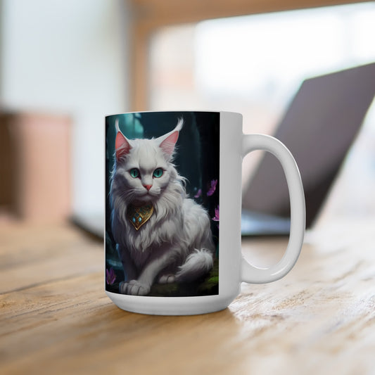 Ceramic Mug 15oz with Cat