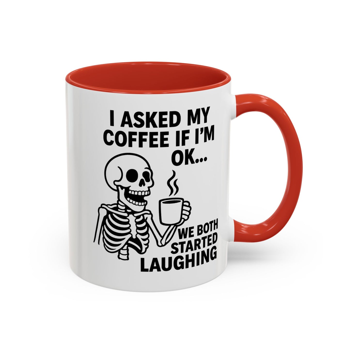 Funny Skeleton Coffee Mug, Halloween Gift, Cute Skeleton Amor, Office Mug, Day of the Dead Coffee Cup