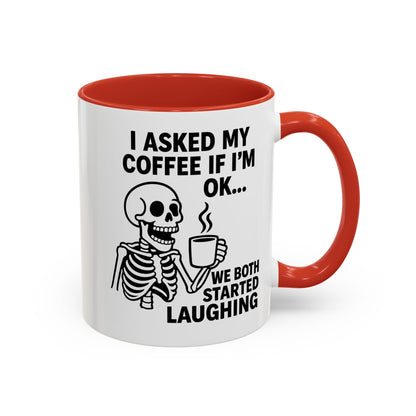 Funny Skeleton Coffee Mug, Halloween Gift, Cute Skeleton Amor, Office Mug, Day of the Dead Coffee Cup