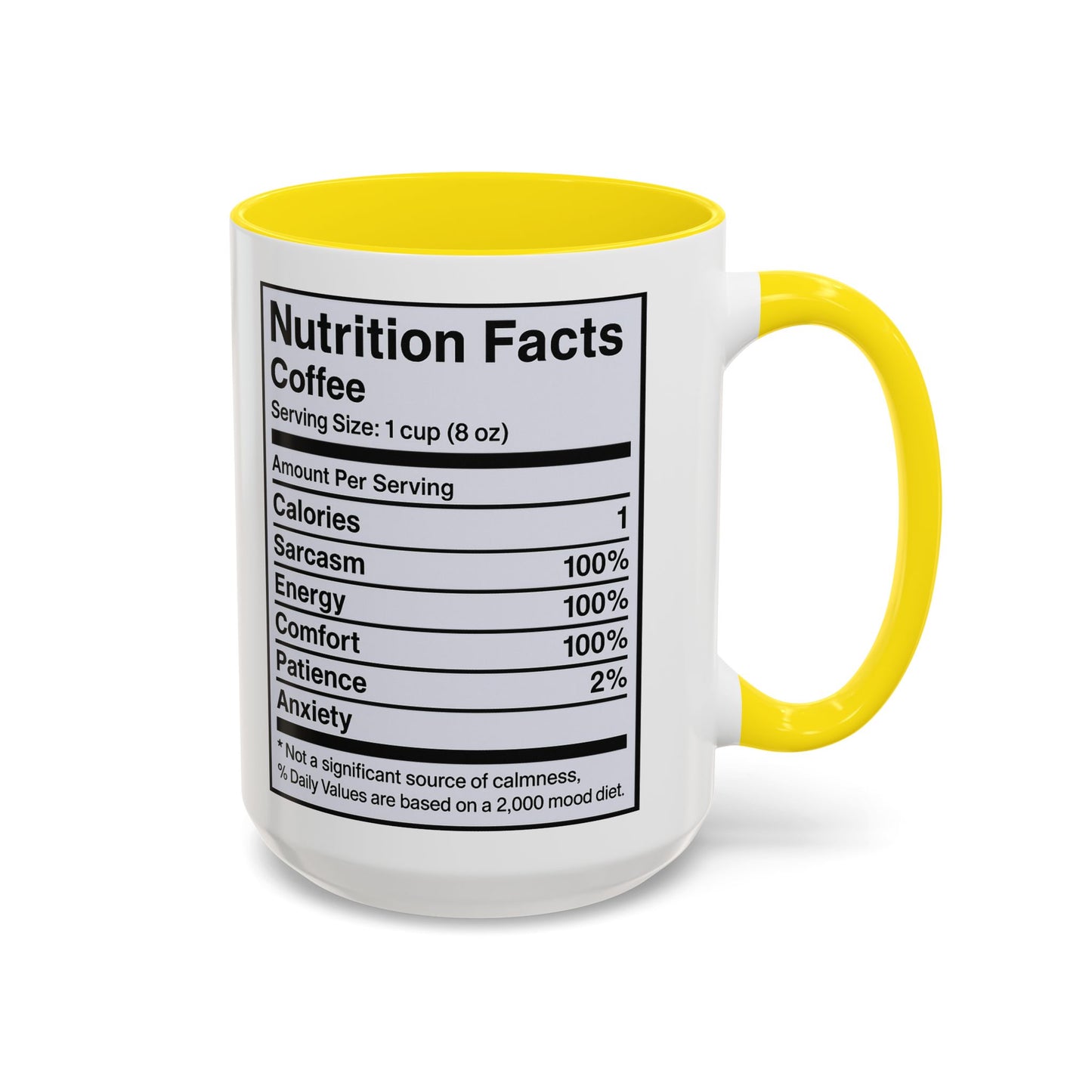 Humorous Coffee Nutrition Facts Mug, Funny Gift for Coffee Lovers