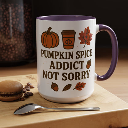 Pumpkin Spice Addict Coffee Mug, Cozy Fall Gift for Coffee Lovers, Autumn Decor, Cute Mug for Thanksgiving