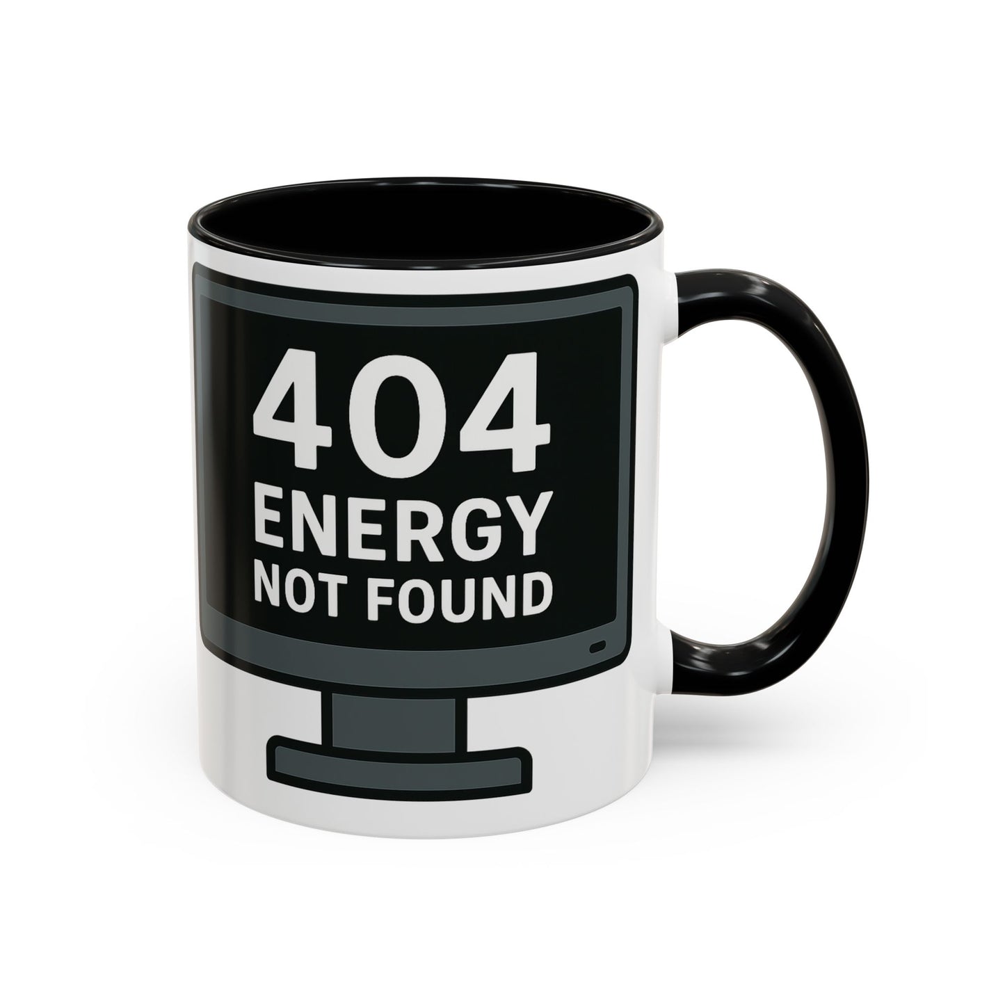 Humorous 404 Energy Not Found Coffee Mug, Funny Gift for Programmers, Unique Office Mug, Tech Lover's Gift, Coffee Lovers Mug