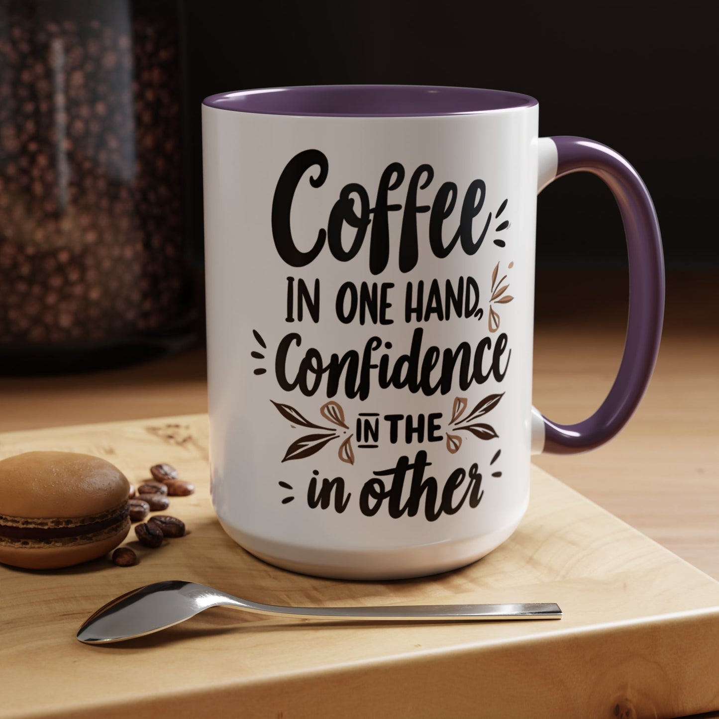 Coffee Confidence Accent Mug - Motivational 11oz & 15oz