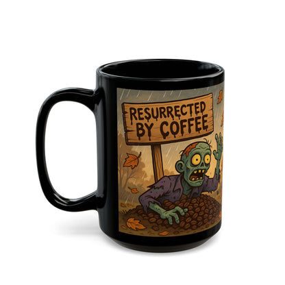Halloween Zombie Coffee Mug, Funny Gift for Coffee Lovers, Resurrected by Coffee, Spooky Decor, Unique Halloween Gift