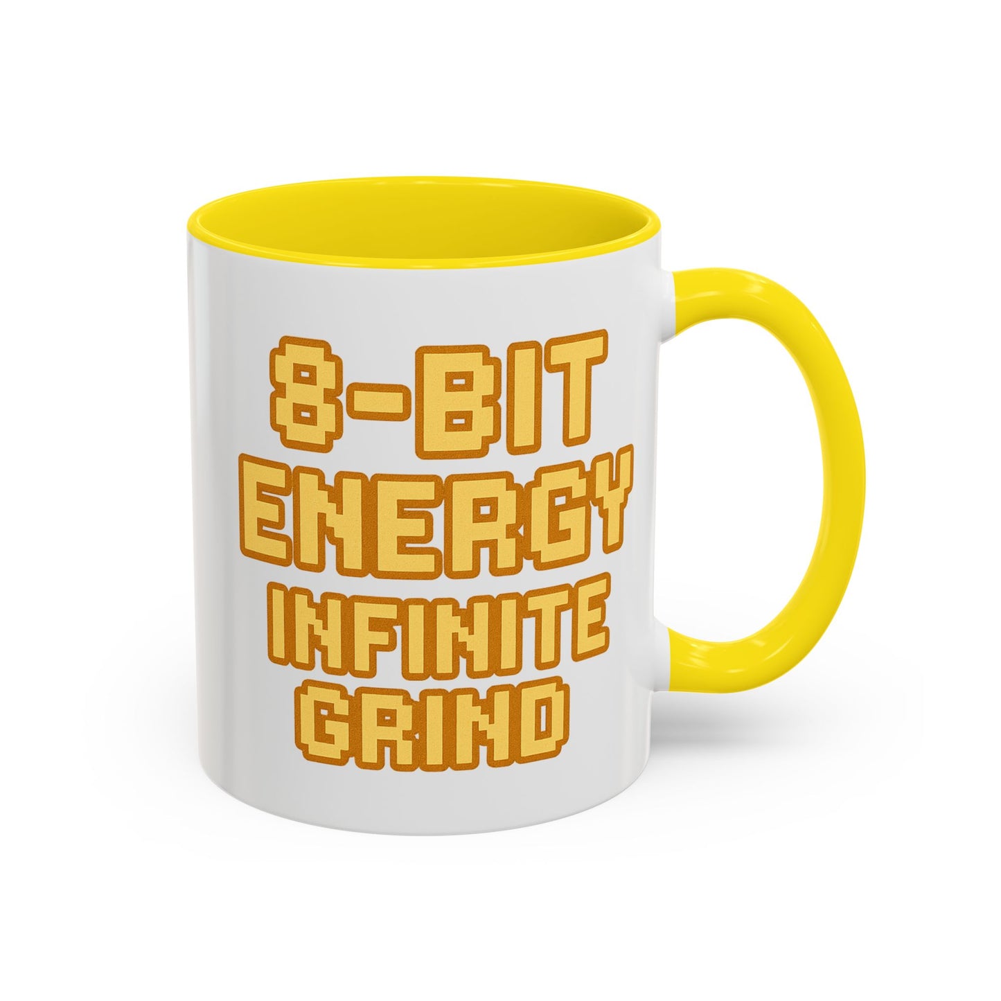 8-Bit Energy Infinite Grind, Cool Gaming Gift, Retro Video Game Cup, Perfect for Gamers, Fun Office Mug
