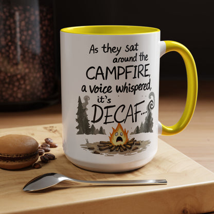 Scary Campfire Decaf Story Coffee Mug - Fun Gift for Outdoor Lovers, Camping, Hiking