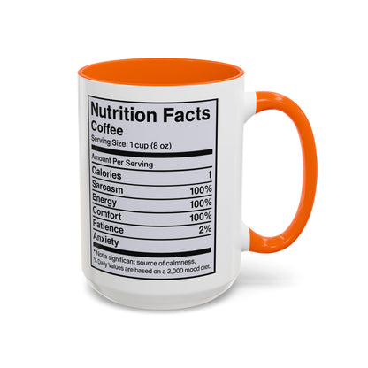 Humorous Coffee Nutrition Facts Mug, Funny Gift for Coffee Lovers