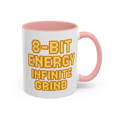 8-Bit Energy Infinite Grind, Cool Gaming Gift, Retro Video Game Cup, Perfect for Gamers, Fun Office Mug