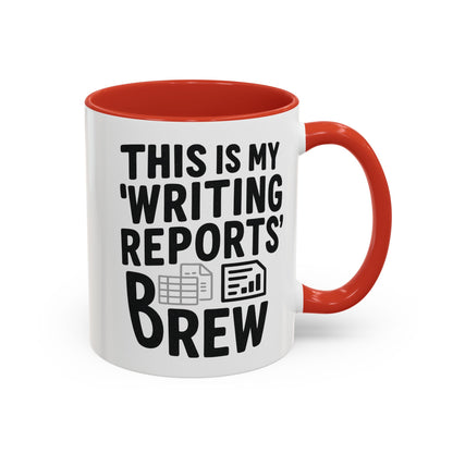Writing Reports Accent Coffee Mug – Funny Office Gift, Work From Home, Police, Coffee Lover Humor