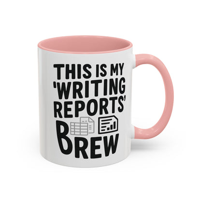 Writing Reports Accent Coffee Mug – Funny Office Gift, Work From Home, Police, Coffee Lover Humor