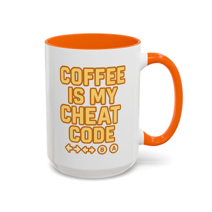 Coffee is My Cheat Code, Game Themed Gift, Funny Mug for Gamers, Gaming Accessory, Birthday Gift for Him