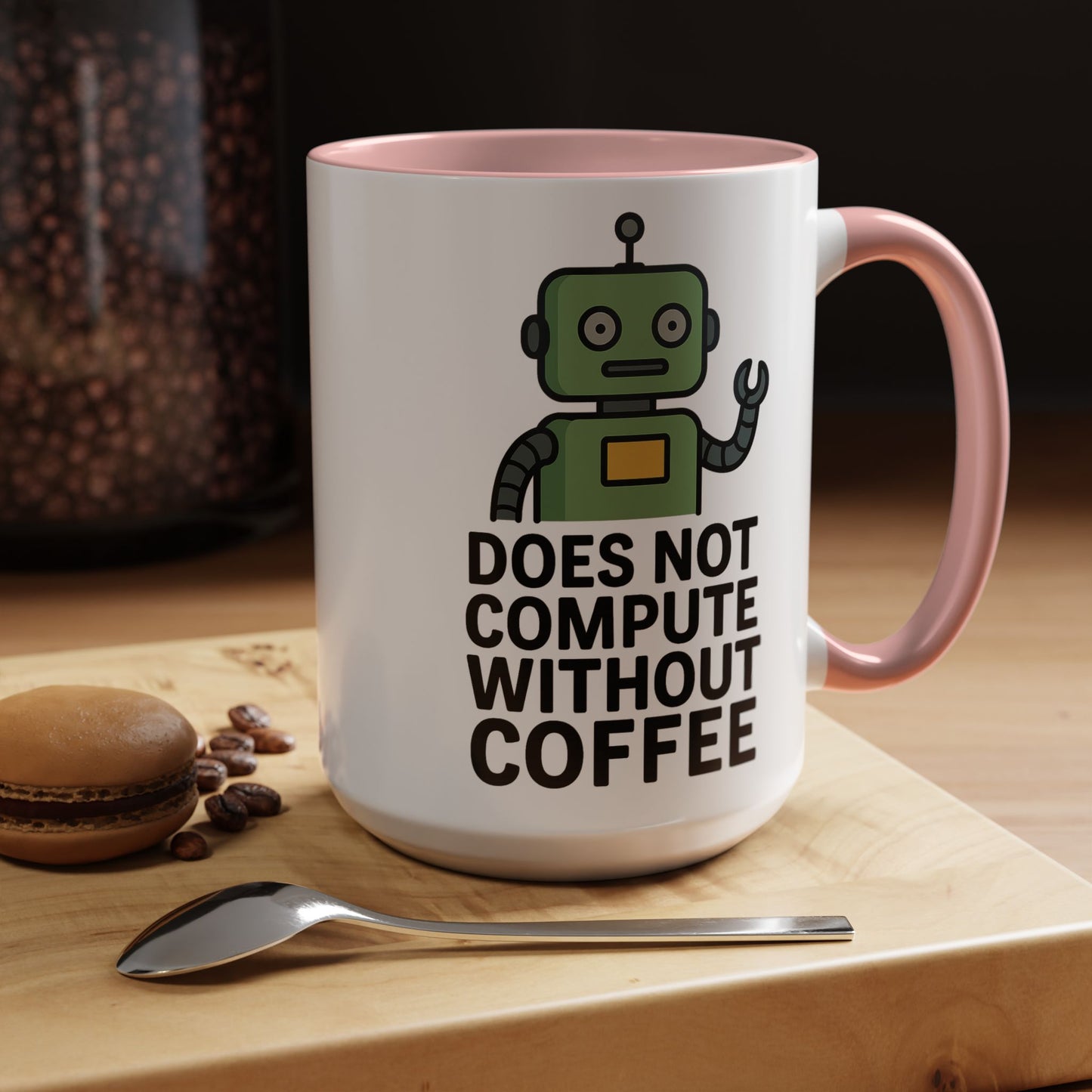Funny Robot Coffee Mug | Does Not Compute Without Coffee | Gift for Tech Lovers, Office Humor, Geeky Kitchen Decor