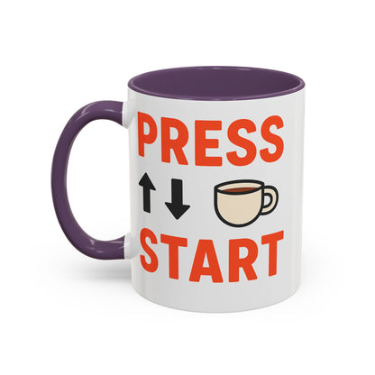 Press Start Retro Gamer Design, Fun Gifts for Gamers, Office Essentials, Tea Lovers, Unique Home Decor