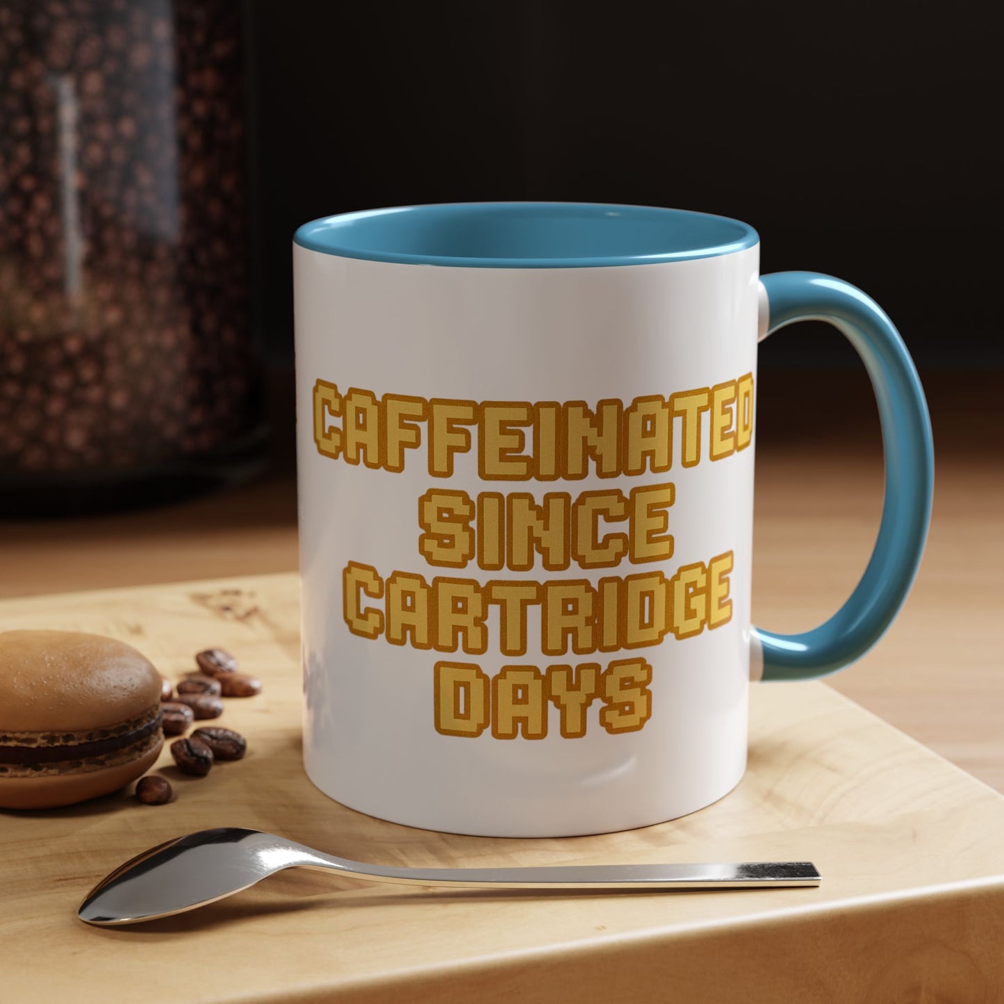 Caffeinated Nostalgia Coffee Mug, Retro Gamer Mug, Gift for Gamers, Fun Coffee Cup, Unique Kitchenware, Video Game Enthusiast