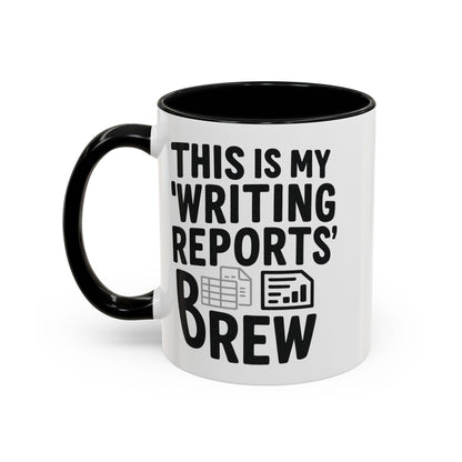 Writing Reports Accent Coffee Mug – Funny Office Gift, Work From Home, Police, Coffee Lover Humor