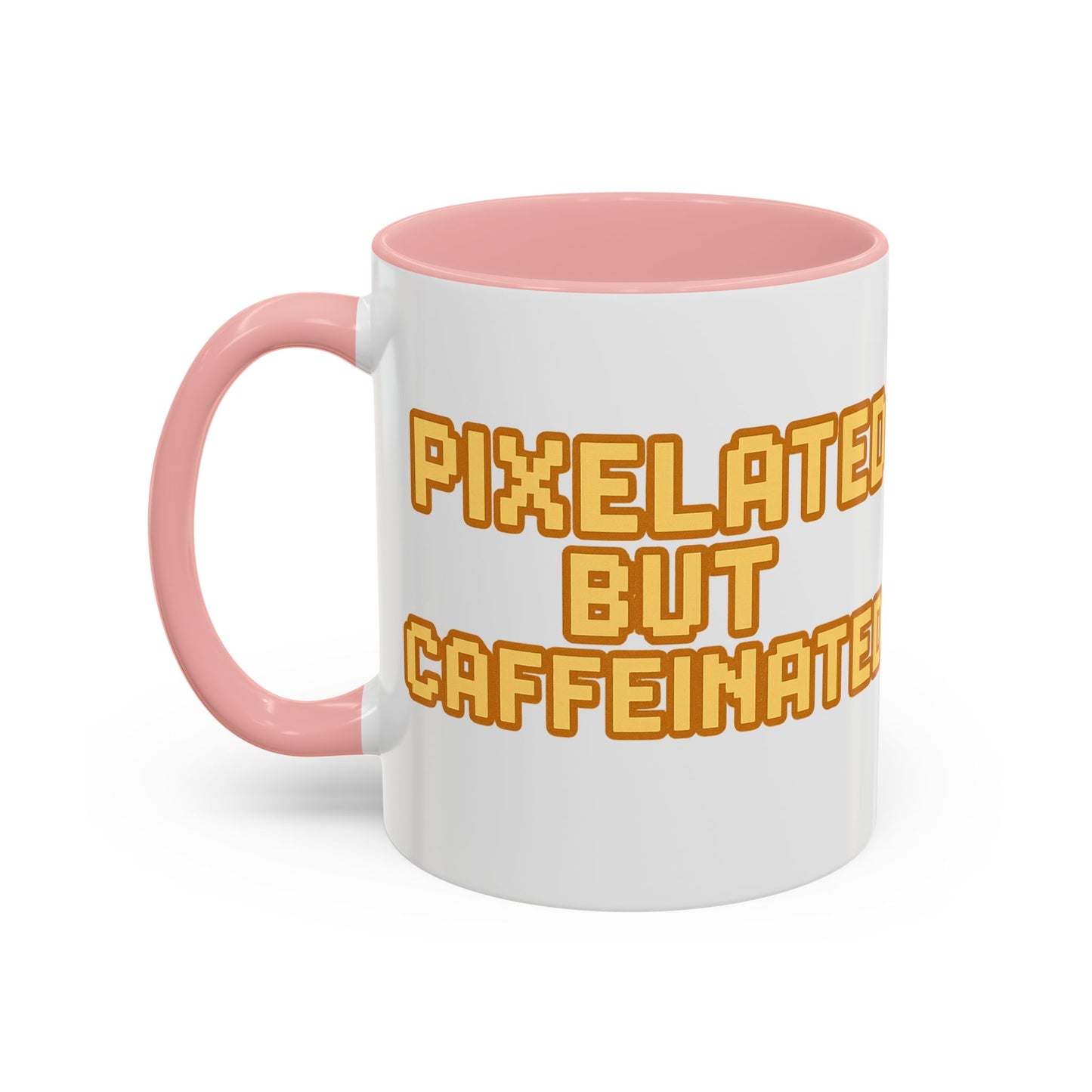 Pixelated Caffeinated Coffee Mug | Gamer Gift, Cute Coffee Cup, Retro Style Mug, Unique Gift for Him/Her, Home Office Decor