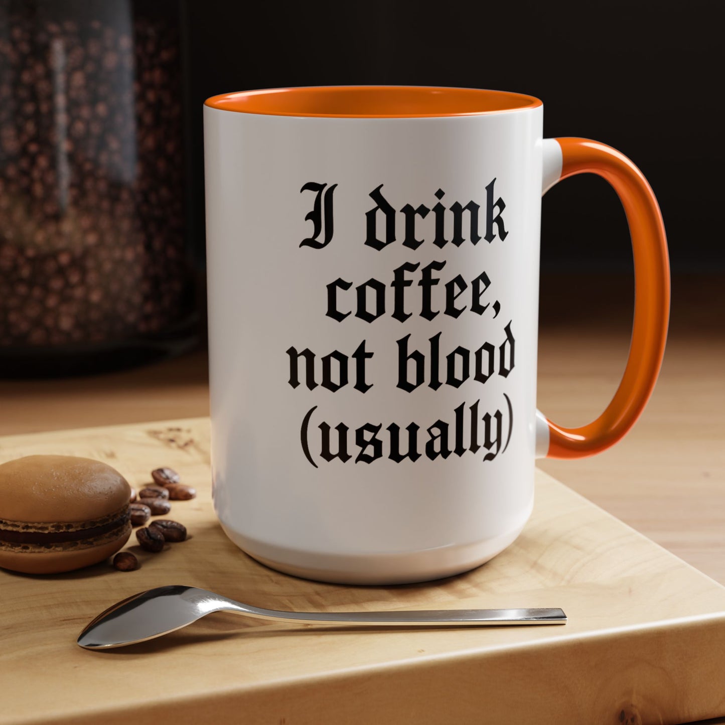 I Drink Coffee Not Blood (Usually), Funny Gift for Coffee Lovers, Black Accent Mug, Unique Kitchen Decor, [...]