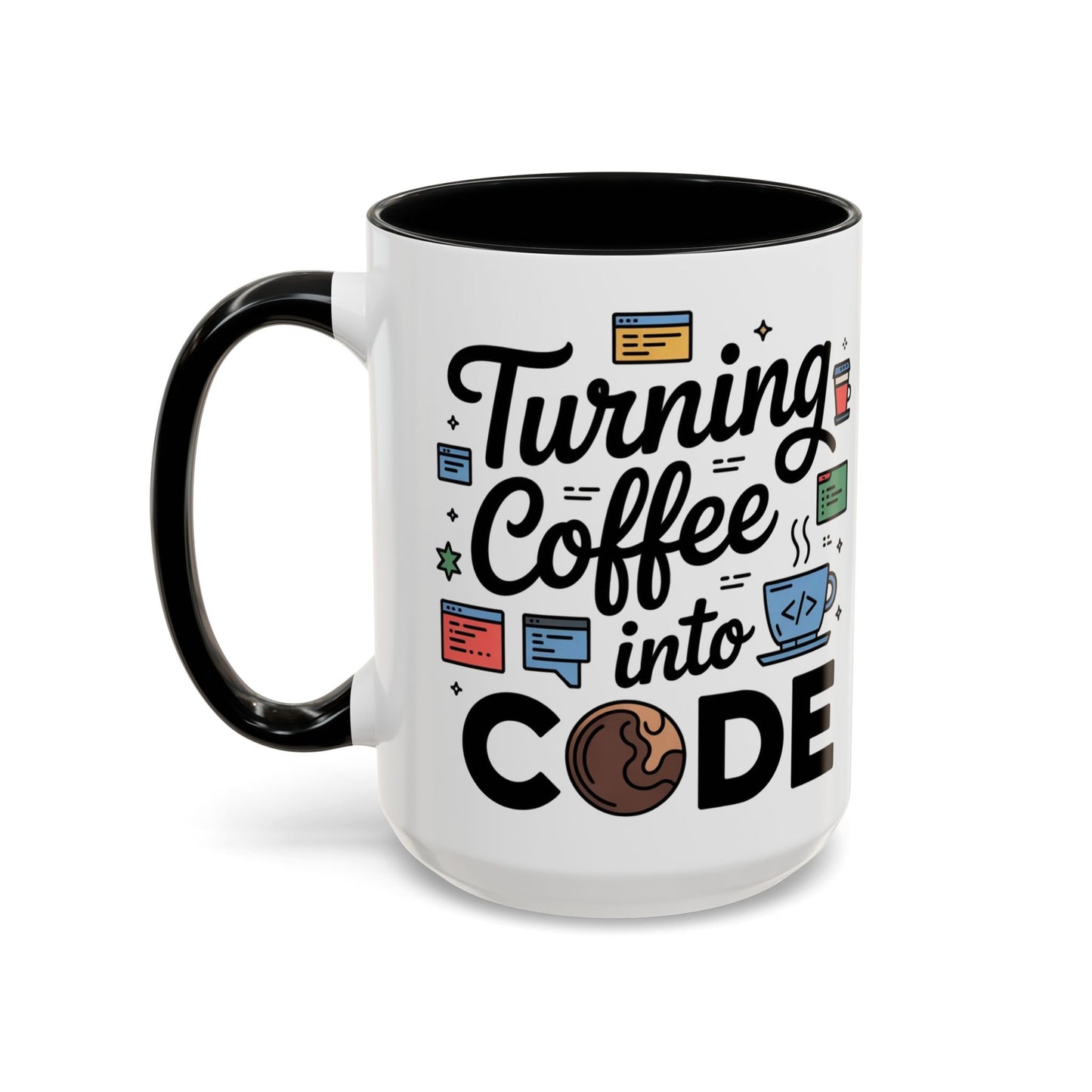 Turning Coffee into Code Mug, Programmer Gift, Coffee Lovers Cup, Tech Humor, Office Decor, Geeky Coffee Mug